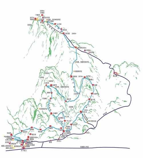 峨眉山旅游线路地图_峨眉山旅游线路图高清