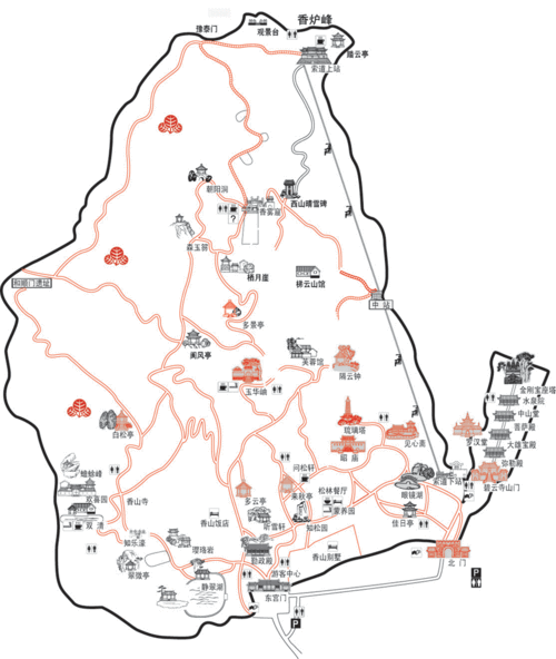 香山公园地图_北京香山公园地图